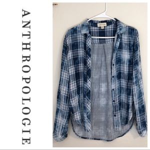 💙Anthropologie Cloth & Stone plaid acid buttonup